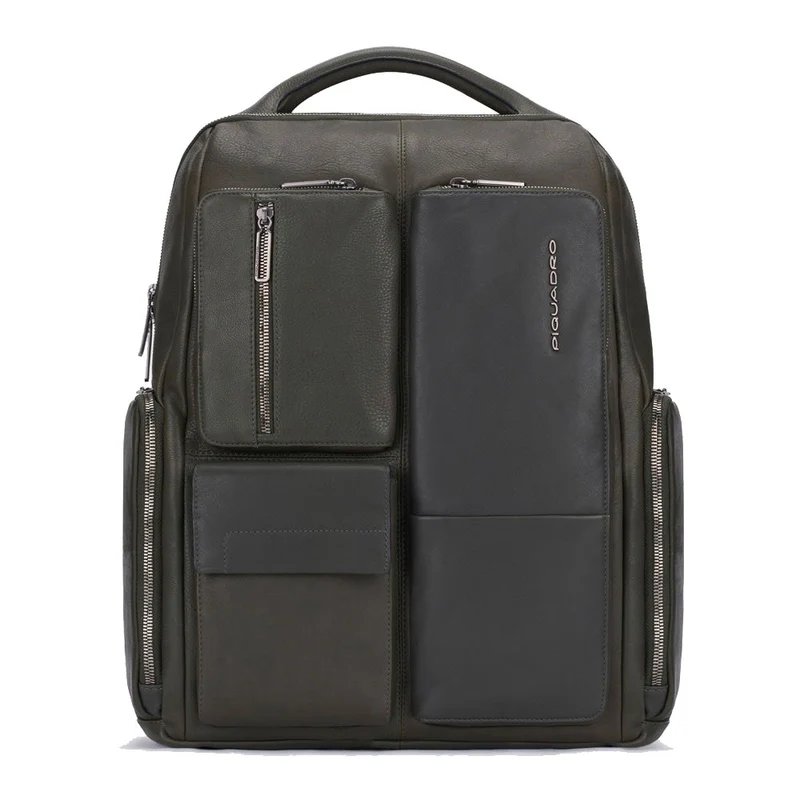 Zaino PIQUADRO grande per computer 15,6" e iPad®Pro 12,9" linea Ronnie CA5886W116 Pelle Verde