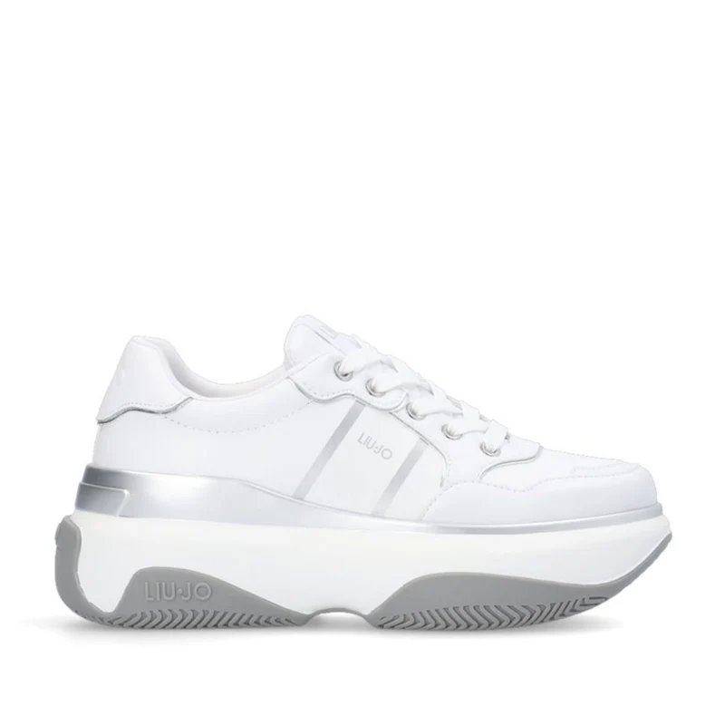 Scarpe Donna LIU JO Chuncky Sneakers June 02 in Pelle Bianco