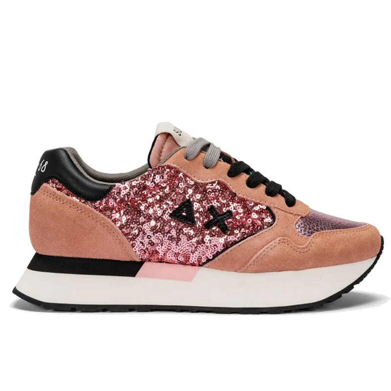 Scarpe Donna Sun68 Sneakers Kelly Paillettes Colore Rosa