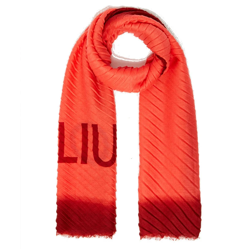 Stola Donna LIU JO in Tessuto Effetto Degradè con Logo colore Red Tea