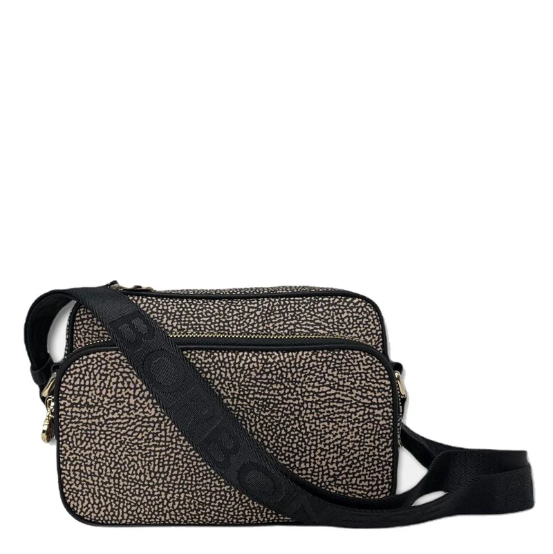 Borsa Donna Camera Case Small BORBONESE in Tessuto Jet Op colore Natural Black