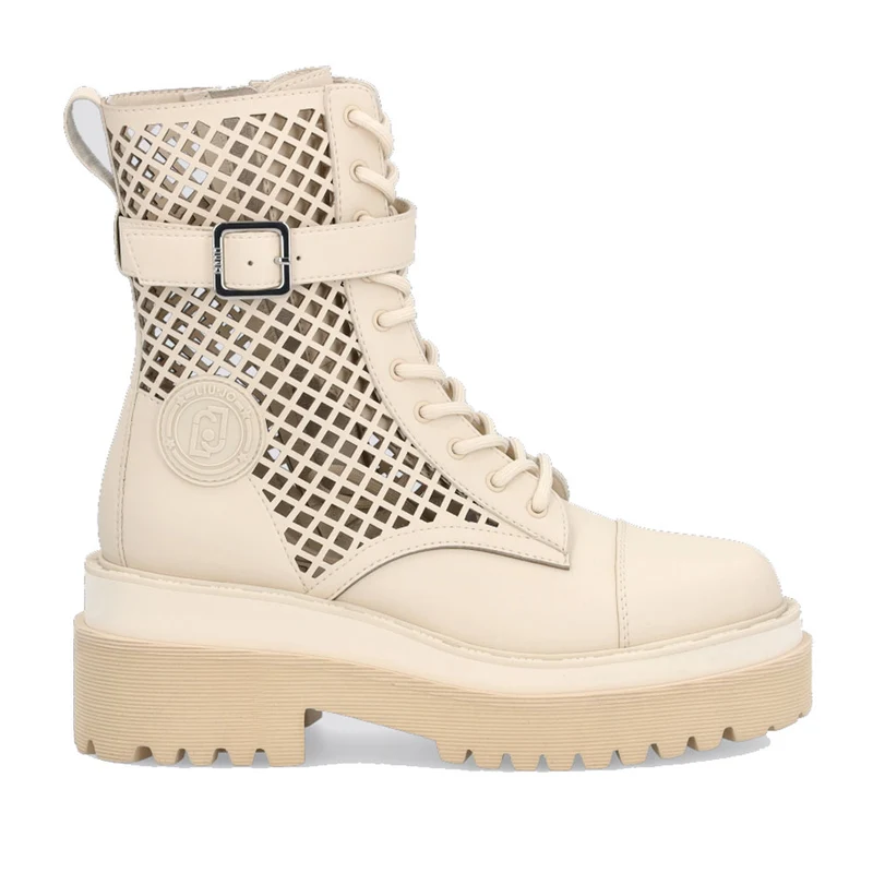 Scarpe Donna LIU JO Anfibi Traforati color Latte