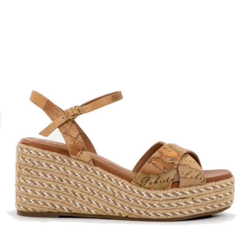 Scarpe Donna 1A Classe Alviero Martini Sandali Geo Classic con Zeppa in Corda 0199