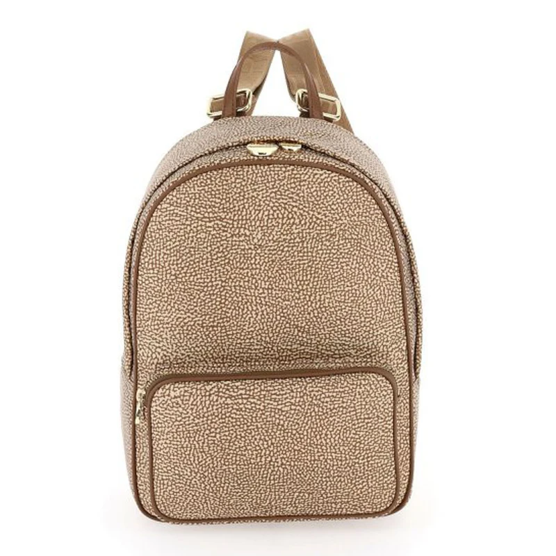 Zaino Donna BORBONESE in Tessuto linea Portrait Jet Op colore Beige e Marrone