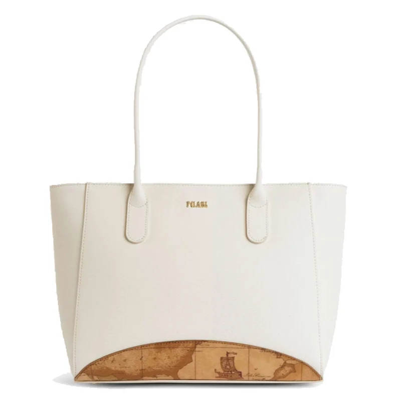 Borsa Donna Shopping Media 1A Classe Alviero Martini linea Milano City colore Bianco e Geo Classic GS25