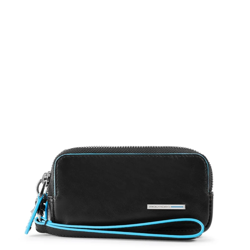 Necessaire Uomo PIQUADRO linea Blue Square in Pelle Nera Misura Mini