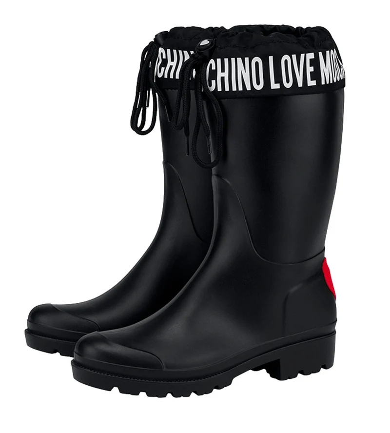 Scarpe Donna LOVE MOSCHINO Stivali da Pioggia in Gomma Nera