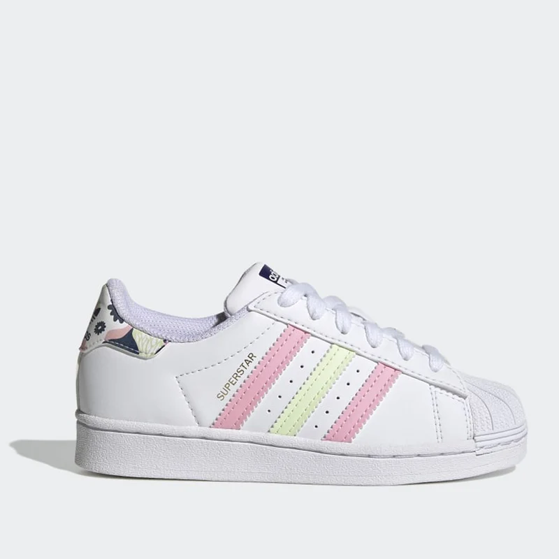 Scarpe Bambina ADIDAS Sneakers linea Superstar C colore Bianco e Corallo