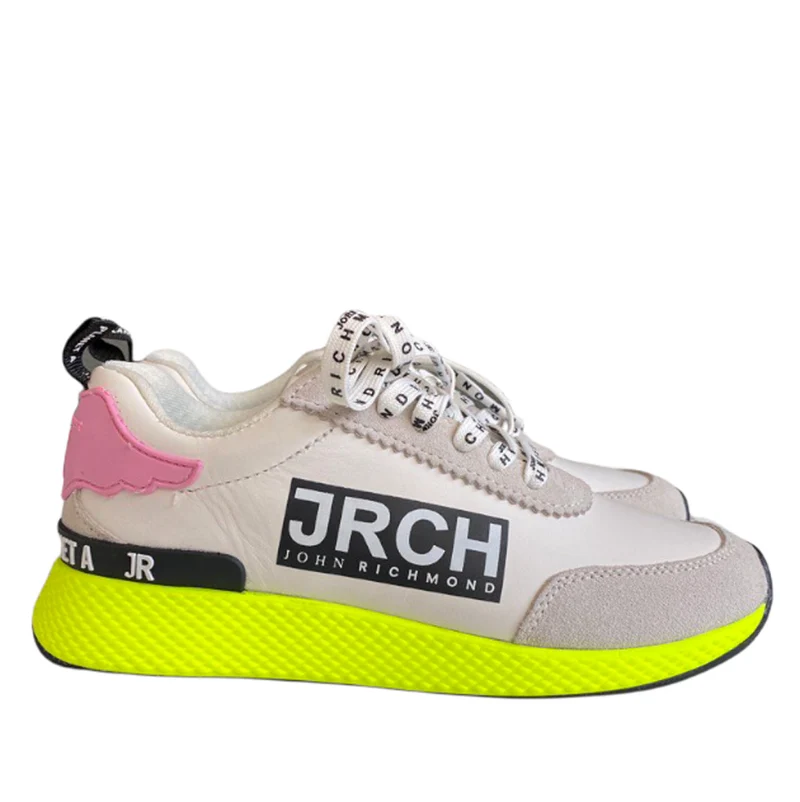 Scarpe Donna JOHN RICHMOND Sneakers Running in Pelle e Suede Bianca