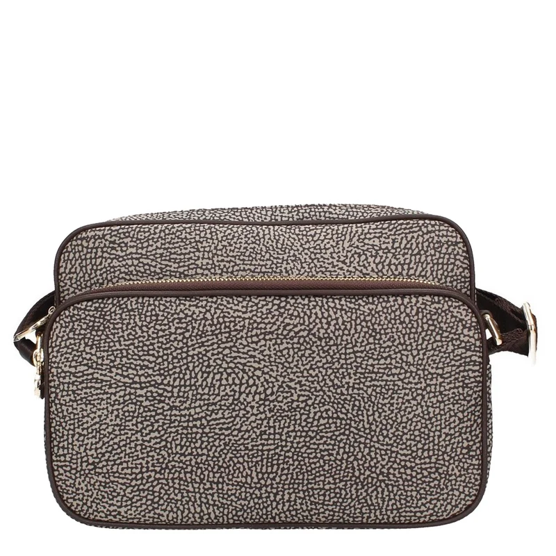 Borsa Donna a Tracolla BORBONESE linea Portrait in Tessuto Jet Op colore Fango e Testa Moro
