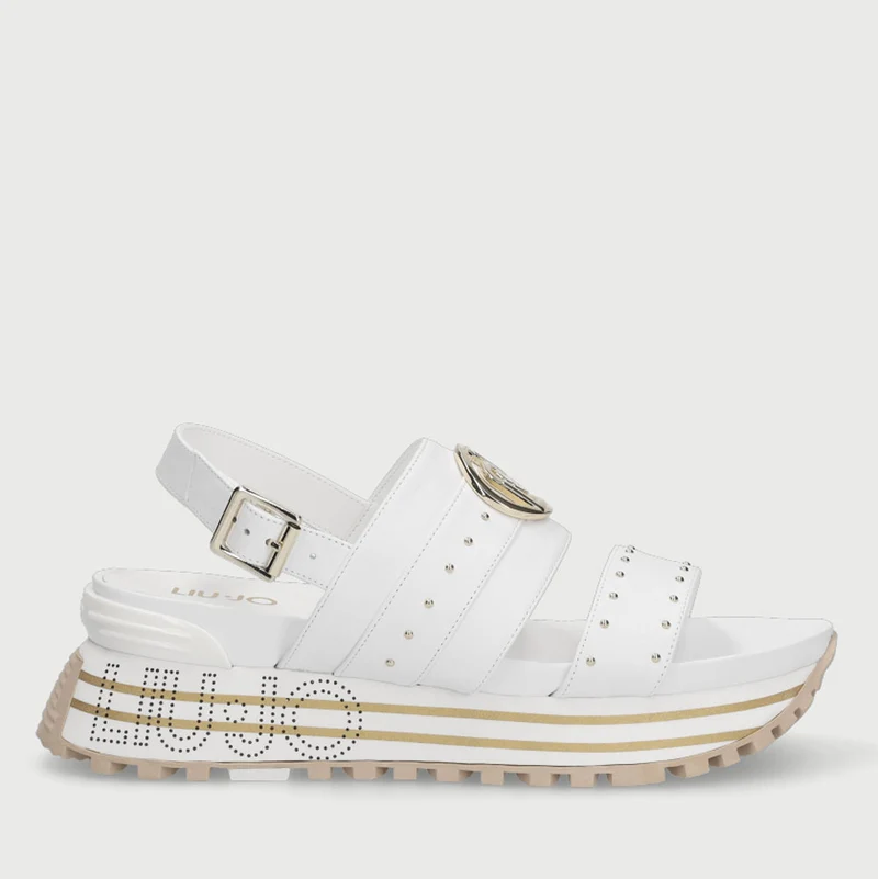 Scarpe Donna LIU JO Sandali Platform con Micro Borchie colore Bianco