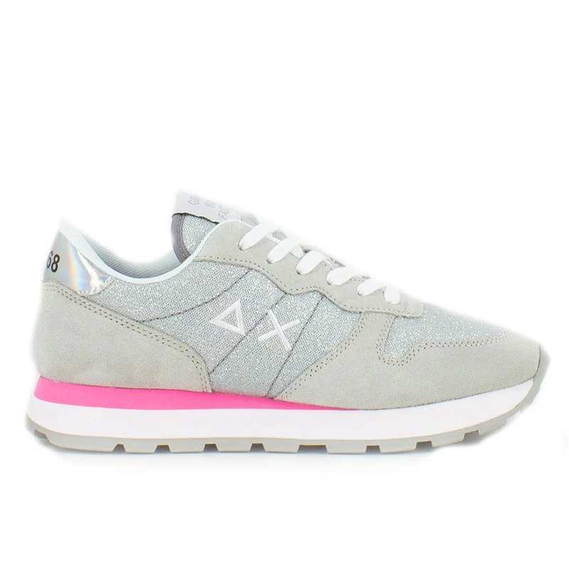 Scarpe Donna Sun68 Sneakers Ally Thin Glitter Colore Grigio Chiaro