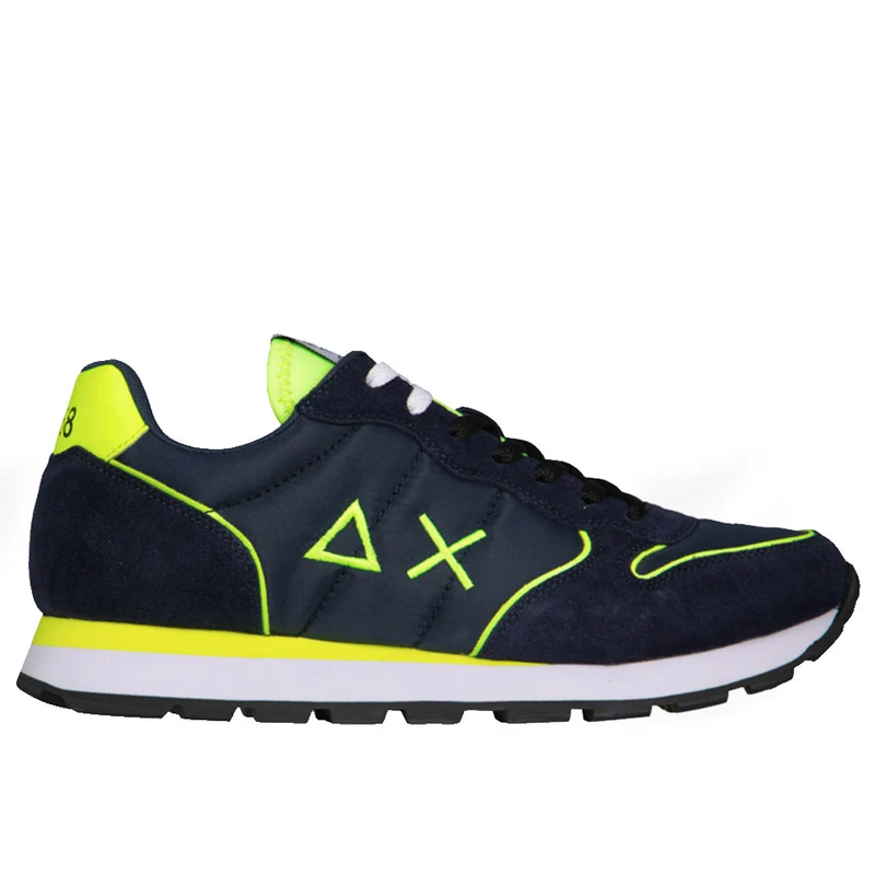 Scarpe Uomo Sun68 Sneakers Tom Nylon Fluo colore Navy Blue