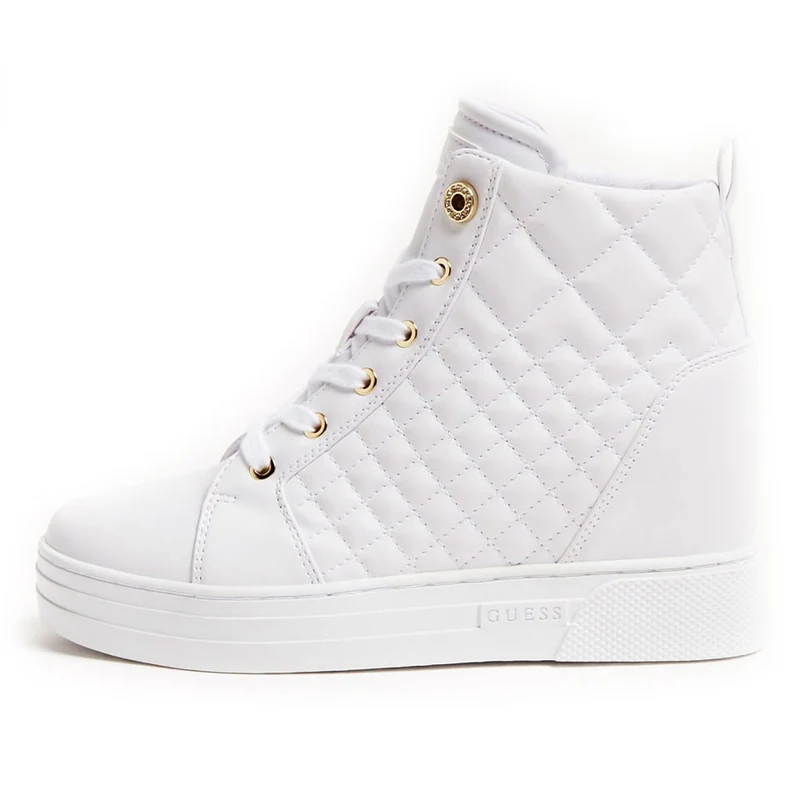 Scarpe Donna GUESS Stivaletto Trapuntato con Zeppa Interna Linea Fase colore Bianco