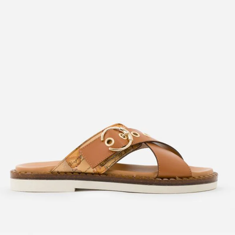 Scarpe Donna 1A Classe Alviero Martini Sandali in Pelle Colore Nocciola E356