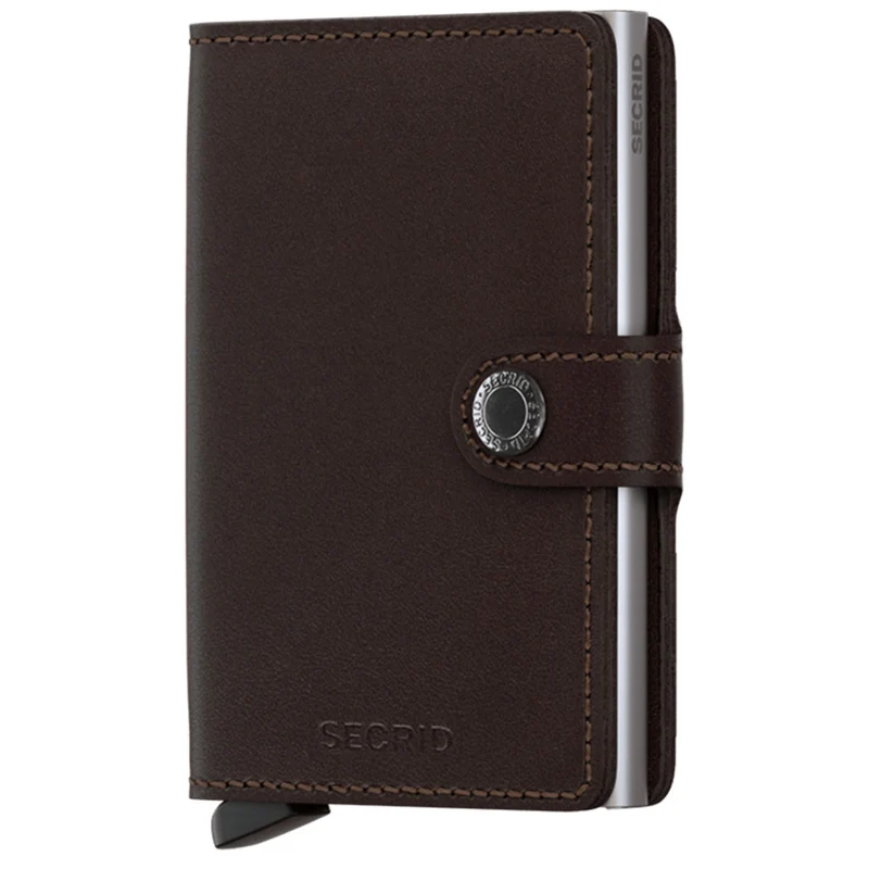 Porta Carte con Clip SECRID linea Original in Pelle Dark Brown con RFID